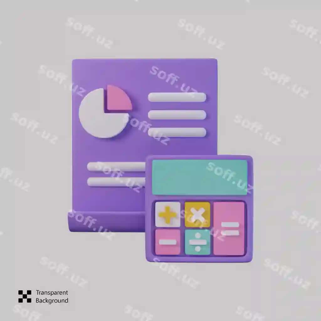Moliyalik hisob 3d render ikon | Finance calculation 3d render icon