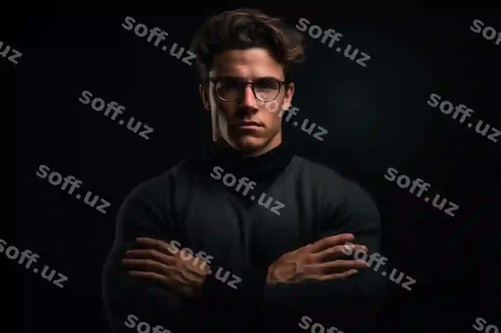 O'ziga ishongan qo'llarini kesib o'tgan zamonaviy yigit | Stylish young man with confident pose arms crossed