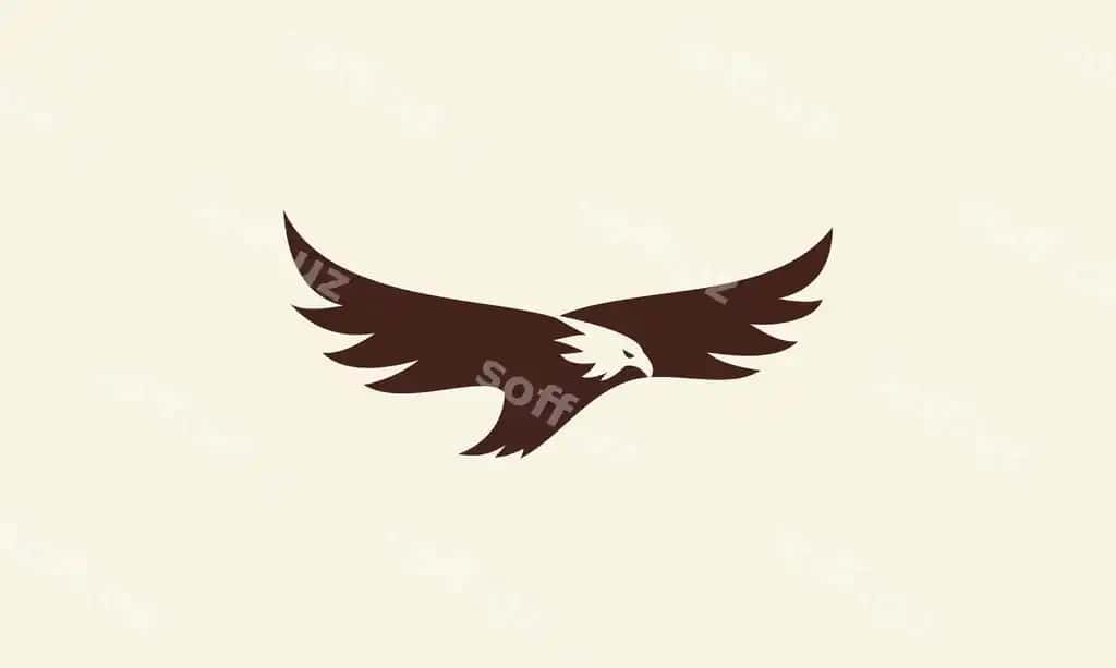 Siluetta burgut uchish logotip shabloni | Silhouette eagle fly logo template