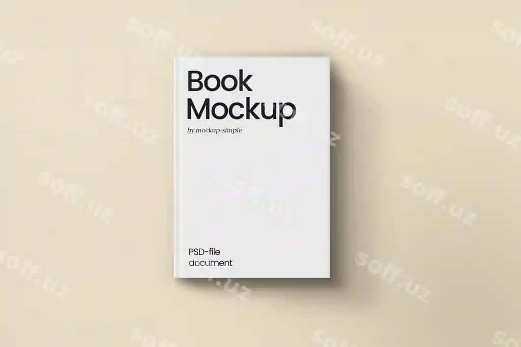 Kitob muqovasi maketini tahrirlash mumkin bo'lgan psd shabloni | Book cover mockup editable psd template