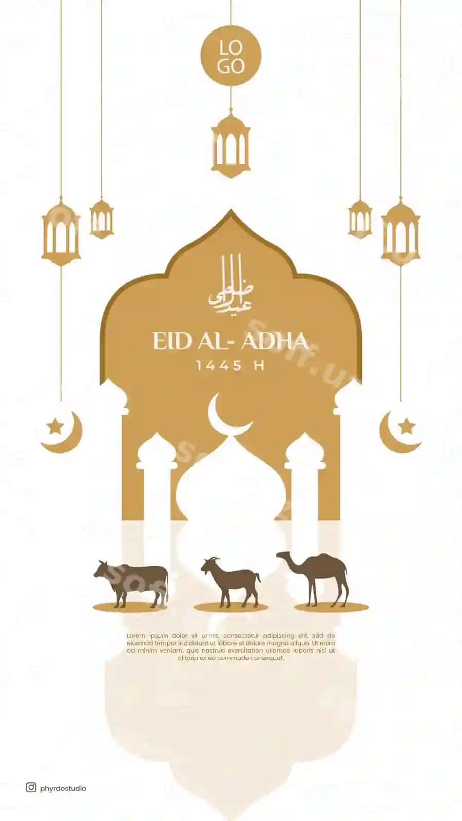Tahrirlanadigan Qurbon hayiti instastory shabloni | Editable instastory eid adha template