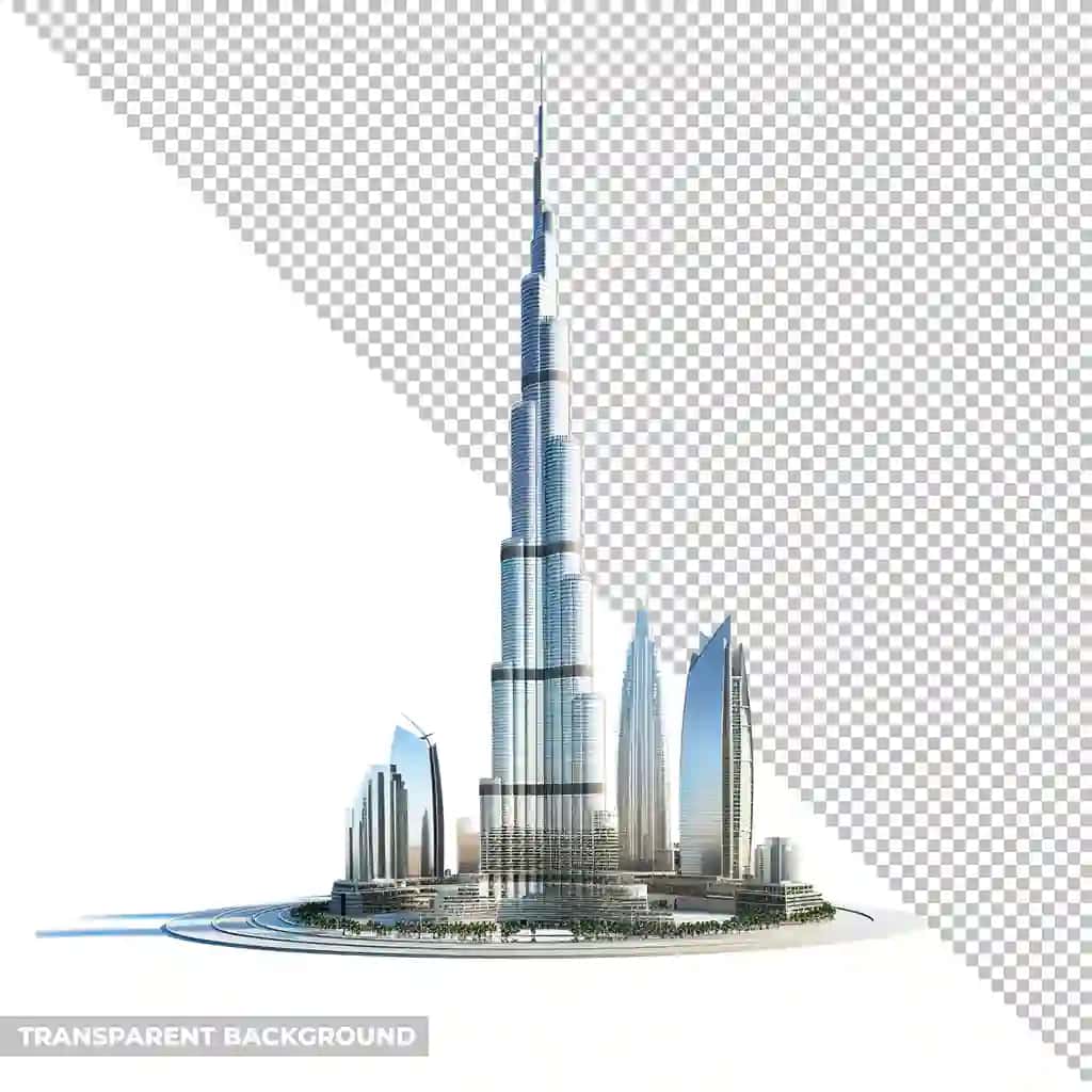 Psd dubay silueti fonsiz ajratilgan | Psd dubai skyline isolated without background