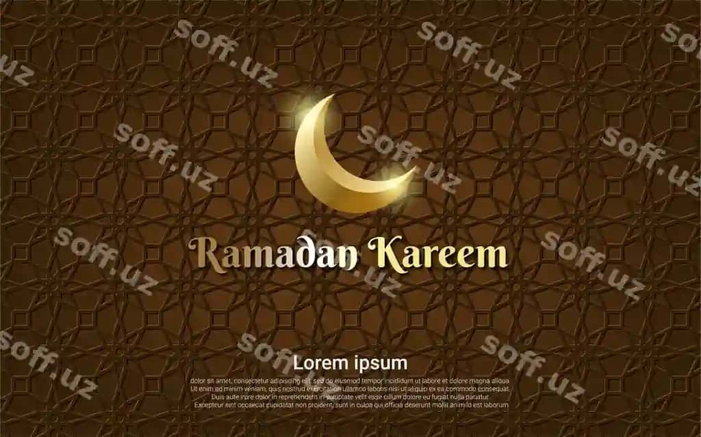 Jigarrang ramadan kareem hilol orqa fonda | Brown ramadan kareem with moon background