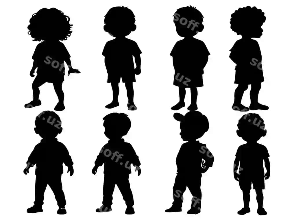 To'plam rasmlari 7 raqamli bola orqada | Collection images child with number 7 back