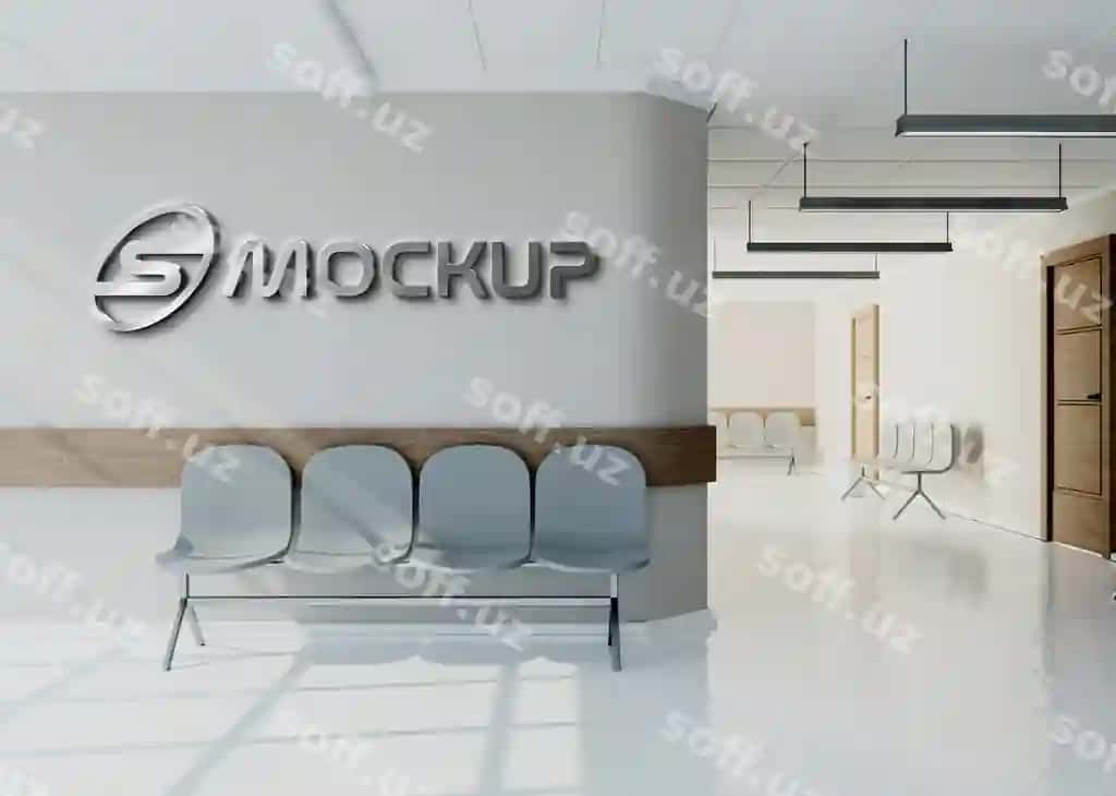Biznes belgisi yo'lakchasining maketi | Business sign hallway mockup