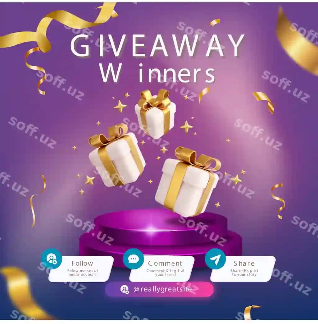 Binafsha rangli sovg'a vaqti instagram posti | Purple giveaway time instagram post