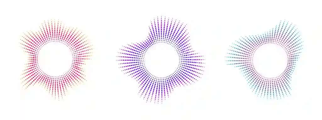 Neon nuqta ekvalayzer to'plami audio ko'p rangli to'lqinlar musiqa belgisi dumaloq | Neon dot equalizer set audio multicolor waves music symbol circular