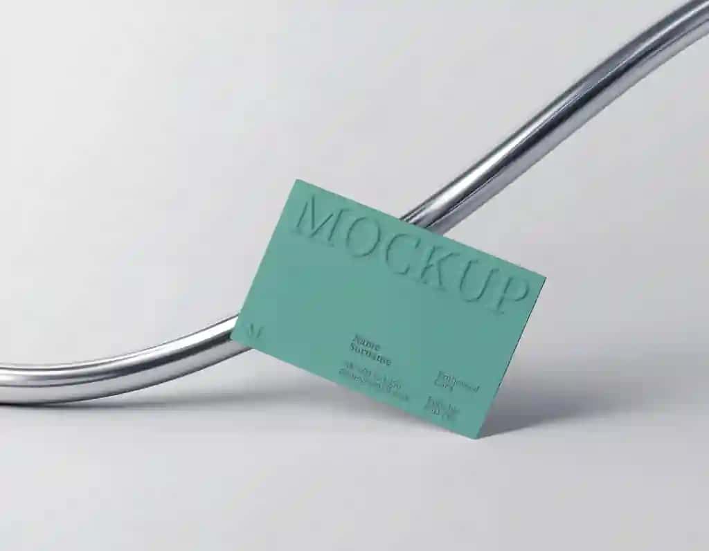 Vizit kartasi bo'rtma maketi | Business card emboss mockup