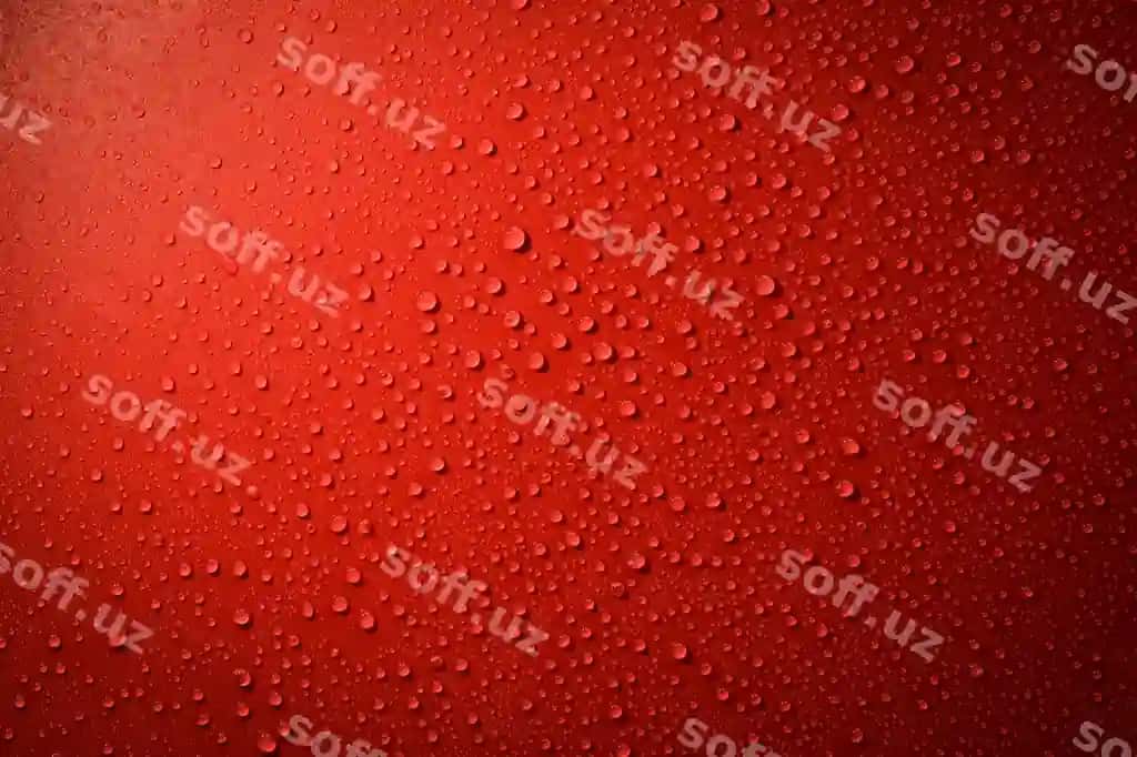 Suv qizil fonga tushadi | Water drops red background