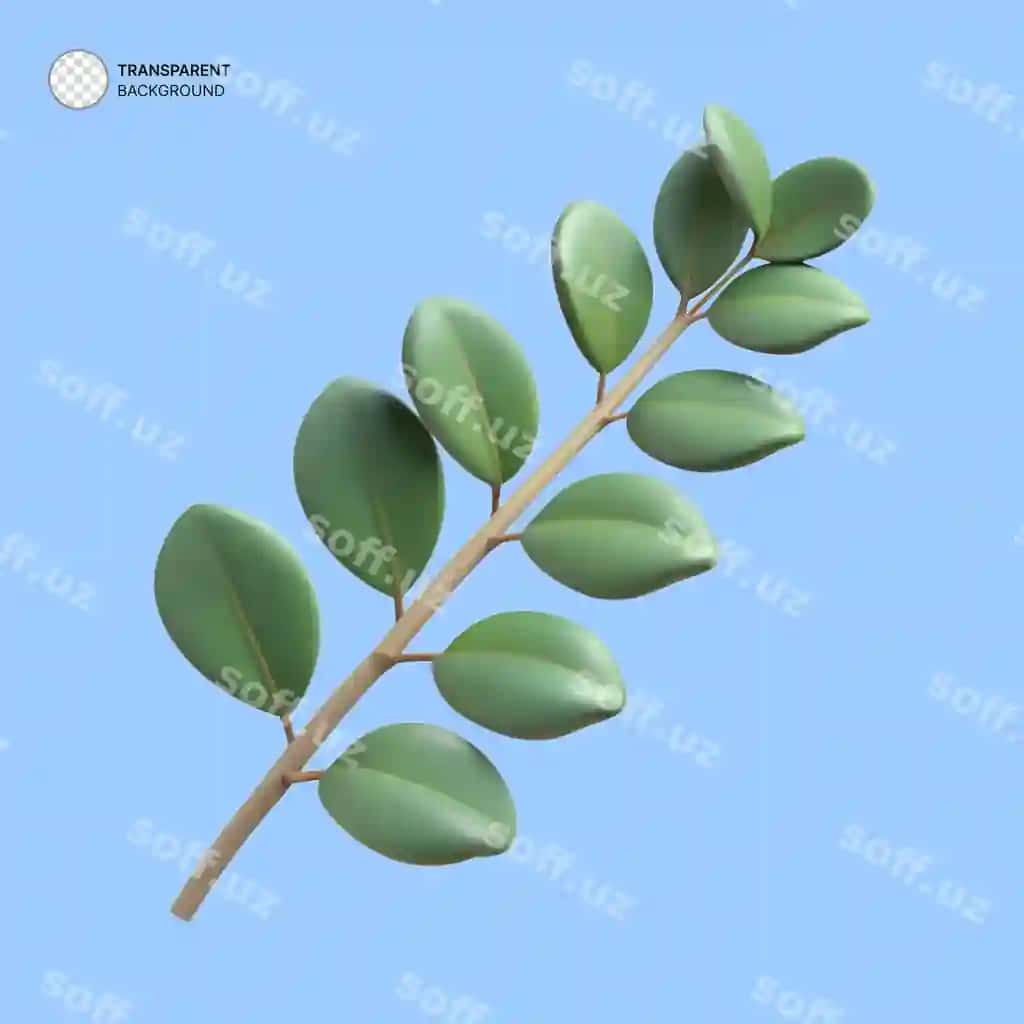 3D evkalipt shoxchasi belgisi tasviri | 3d eucalyptus branch icon illustration