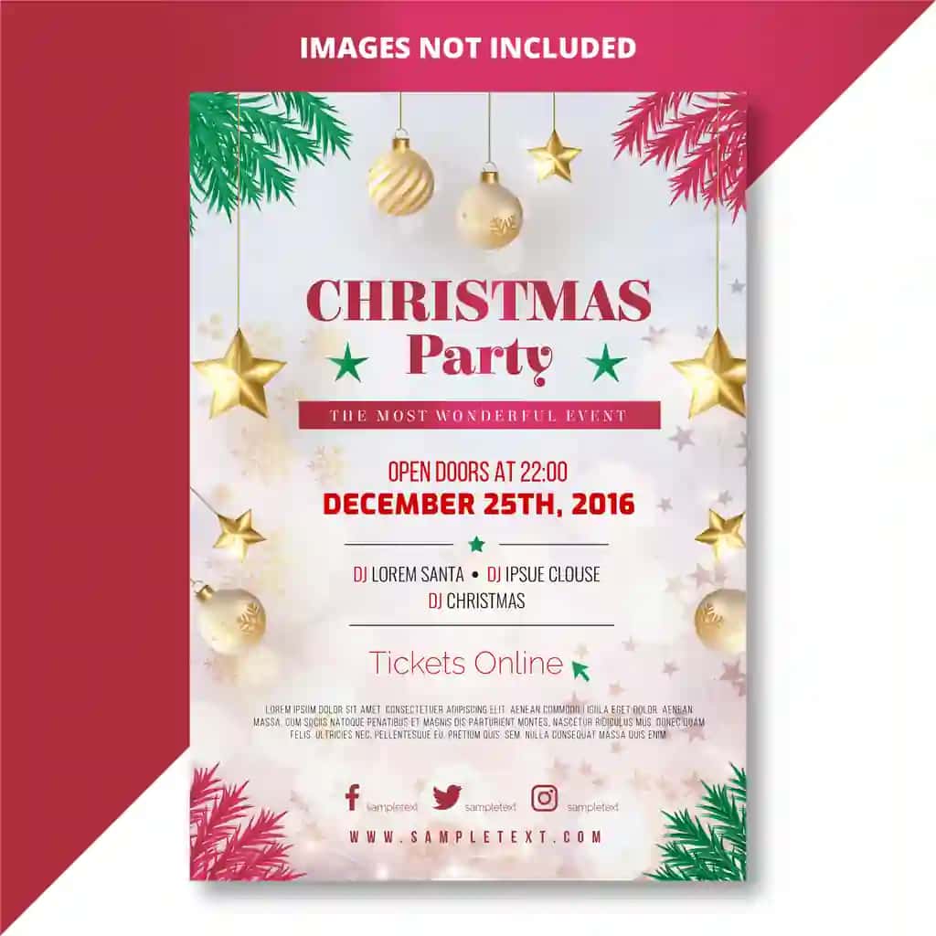 Rojdestvo bayrami uchun vektor plakat shabloni | Vector christmas party poster template