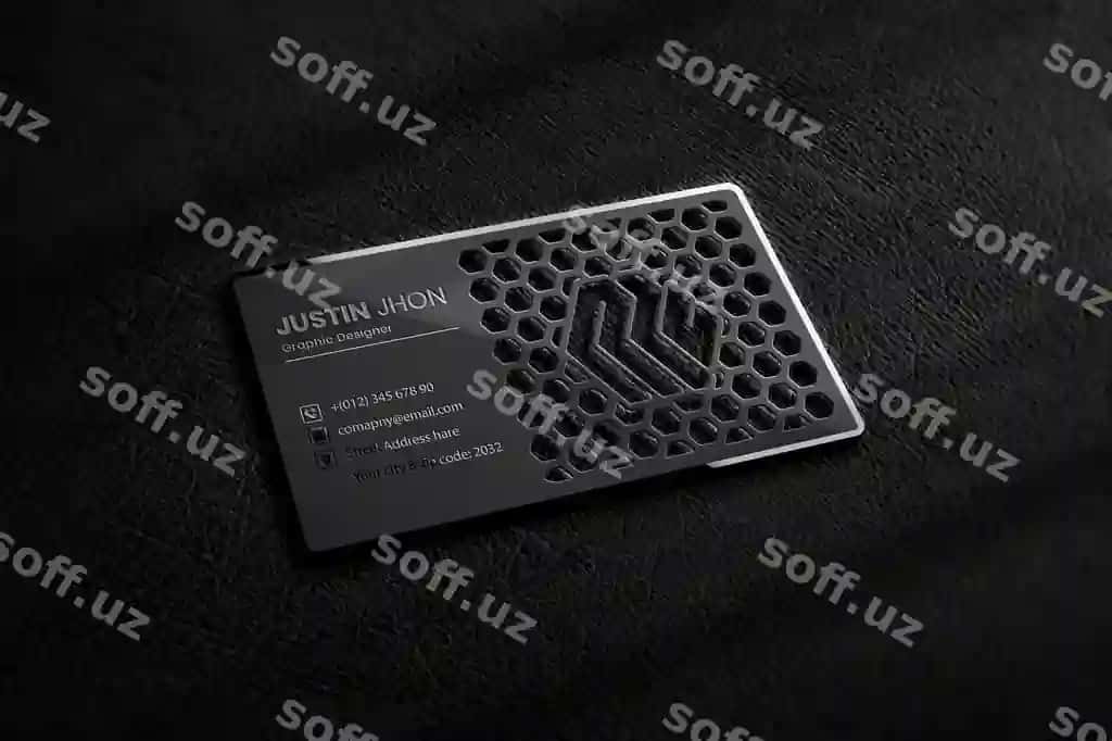 Metal dekor logotipi mockup | Luxury black metal cutout logo mockup