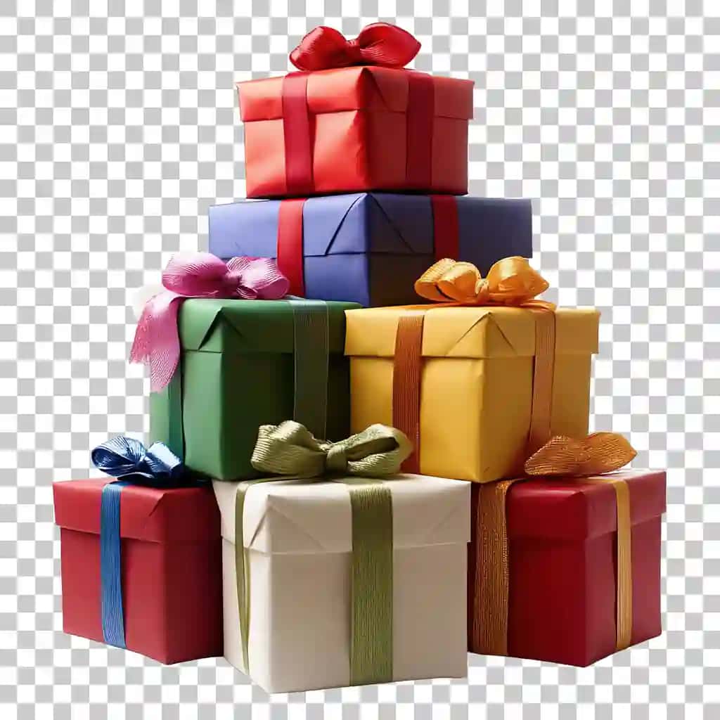 Ustiga lentalar bilan rangli qutilarni to'plang | Stack colorful boxes with ribbons top