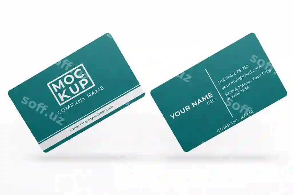 Psd biznes vizitka shabloni old va orqa ko'rinishi | Psd business card template front back view