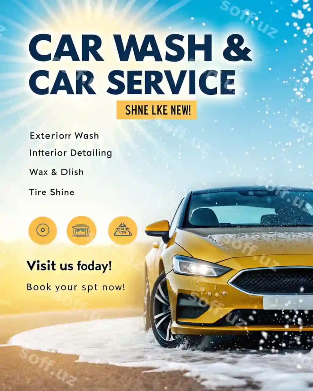 Shamolli toza mashina yuvish to'liq tajribasi mutlaqo yorqinlik sifatli xizmat bilan | Sparkling clean car wash detailing experience ultimate shine with quality service