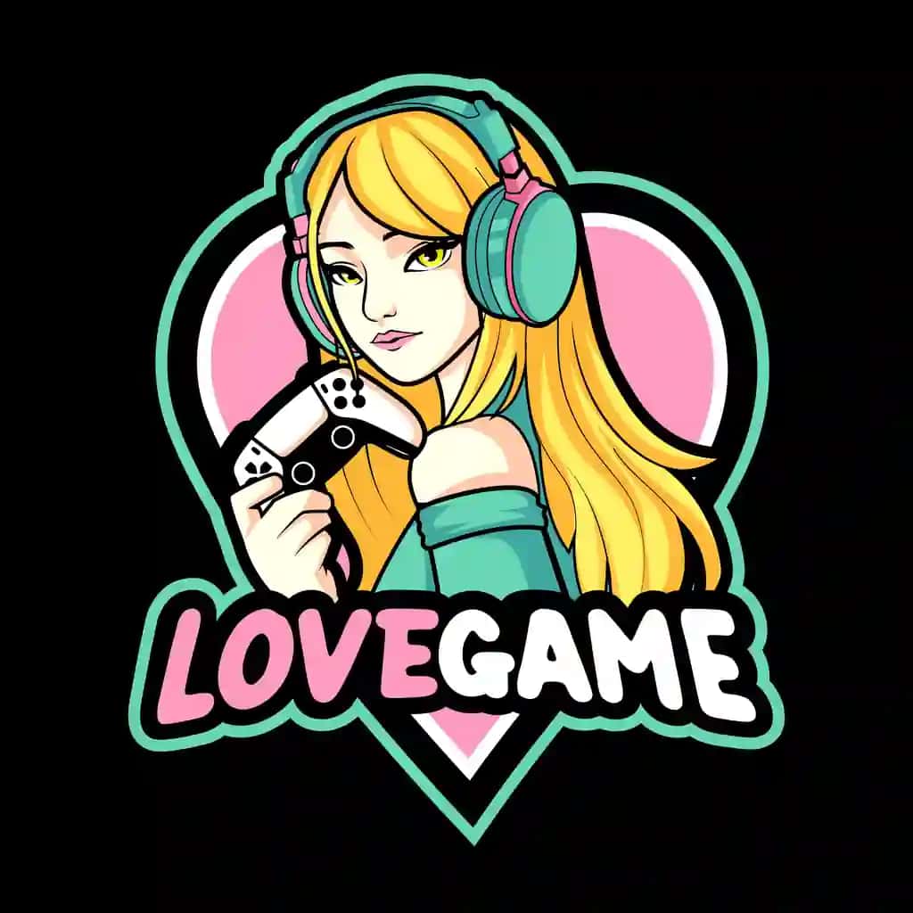 Geymer qiz qahramoni maskot logotipi | Gamer girl character mascot logo