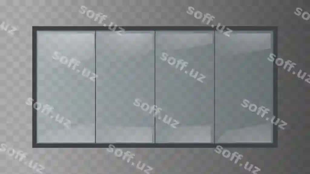 Haqiqiy katta qora shaffof deraza ajraltirilgan | Realistic big black transparent window isolated