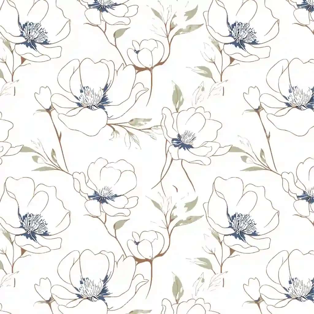 Gulli naqsh ko'k gullar bilan bej rangli orqa fon | Floral pattern with blue flowers beige background