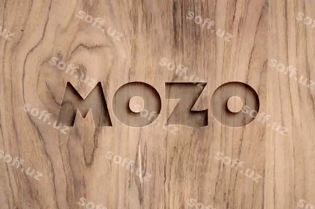 Oynatilgan yog‘och brend modeli | Engraved wood branding mockup