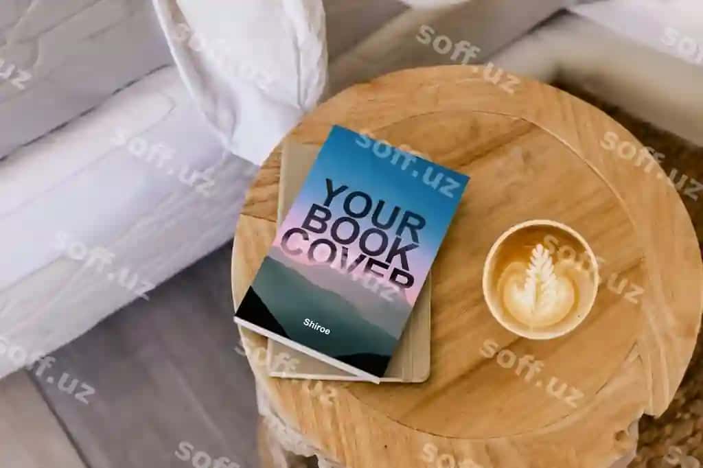Yuqori sifatli kitob namunasi ko'fa stoli | High quality book mockup coffee table