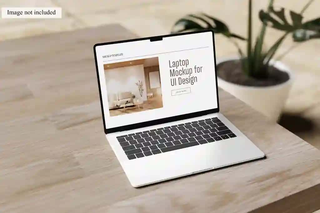 Ui dizayn mijozlaringizni namoyish qiluvchi noutbuk maketi | Laptop mockup showcasing your ui design clients