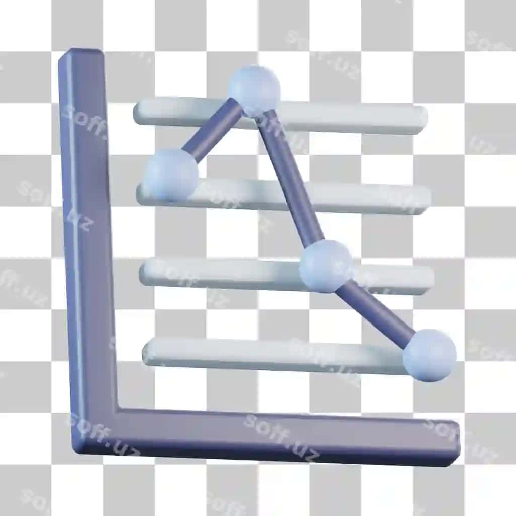 3d ikon deklinsiyasi chiziqli diagrammasi | Declining line chart 3d icon