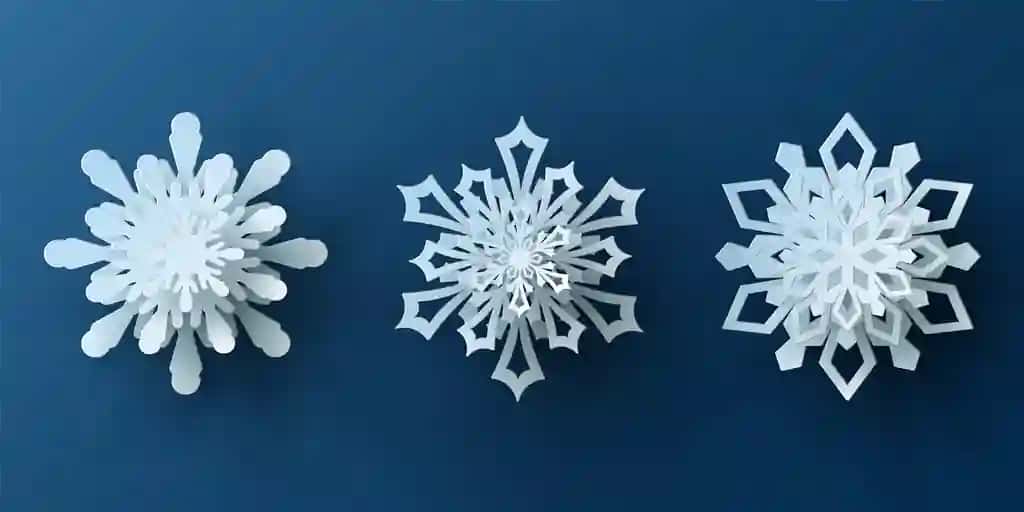Vektorli to'plam oq Rojdestvo qog'ozidan kesilgan 3D qor parchasi soyasi ko'k bilan | Vector set white christmas paper cut 3d snowflake with shadow blue