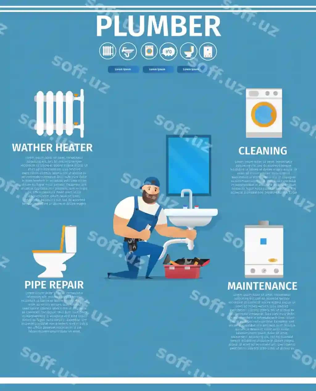 Vektor illustratsiya konsepsiyasi tutqaq asbobi | Vector illustration concept plumbing fixture