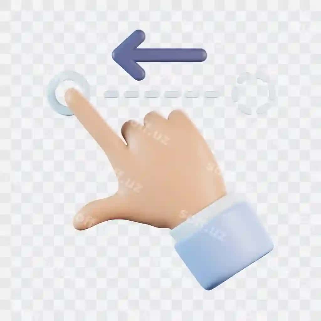 Qo'l chapga silkitish uch o'lchovli ikonka | Hand swipe left 3d icon