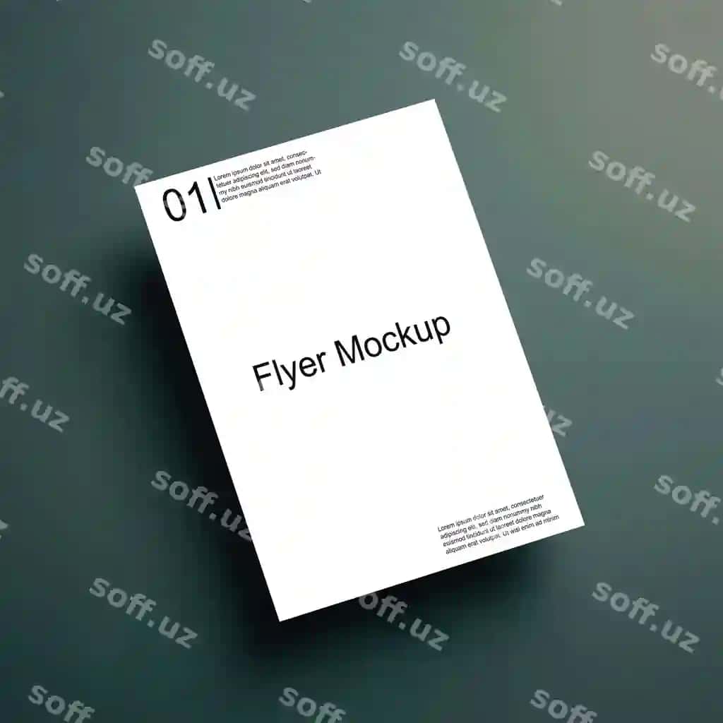 Psd flyer mockup tahrir qilish mumkin bo'lgan orqa fonda rang bilan | Psd flyer mockup with editable background color