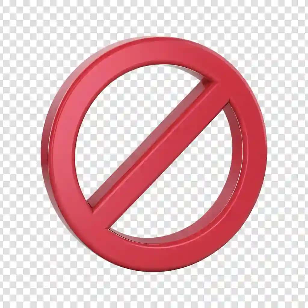Taqiqlash belgisi diagonal chiziqli qizil doira | Prohibition symbol red circle with diagonal line