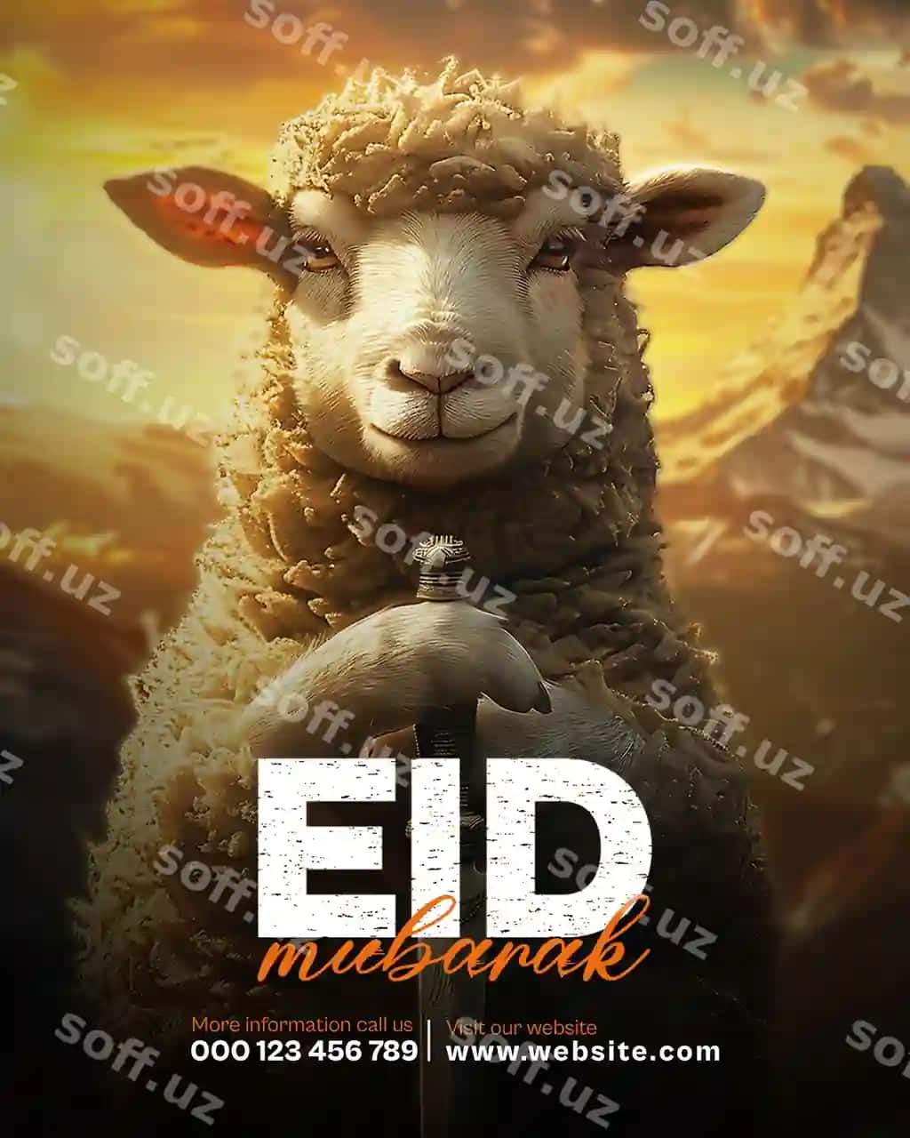 Islomiy Qurbon hayiti muborak ijtimoiy tarmoqlar posti uchun baner shabloni | Eid al adha mubarak islamic festival social media post banner template