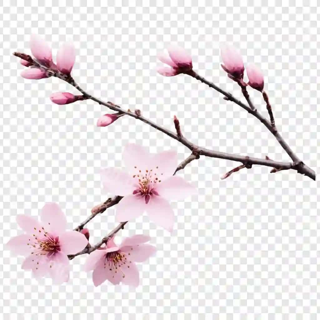 Gilos gullari ajralangan shaffof fonda PNG | Cherry blossoms isolated transparent background png