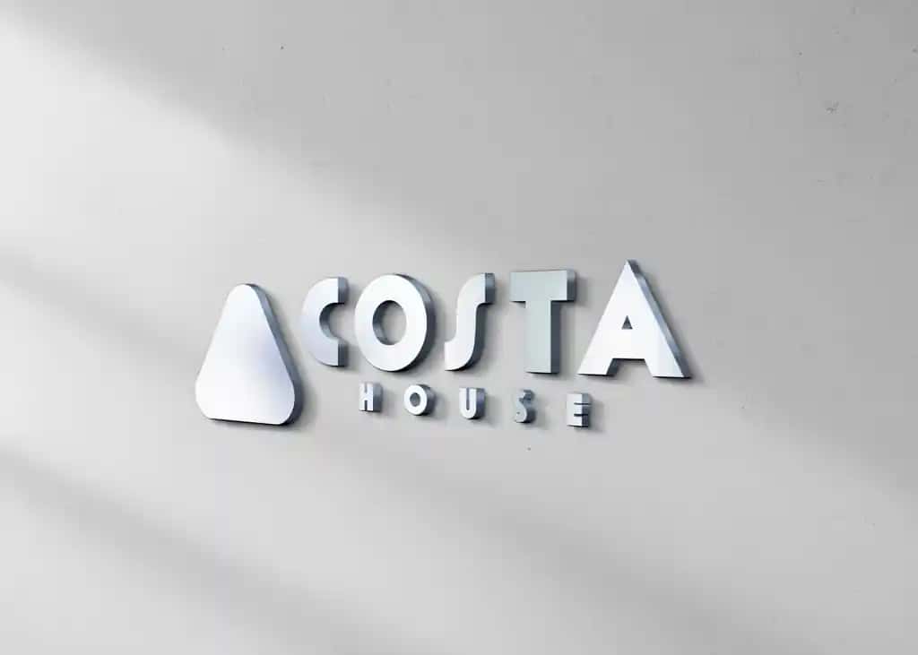 Soyali 3D metall logotipli devor | 3d metallic logo mockup wall with shadows
