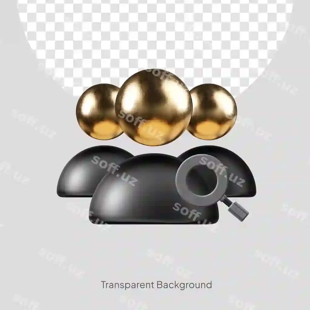 3d render qora o'ttiz jamoa qidirish ikonasi | 3d render black gold team search icon