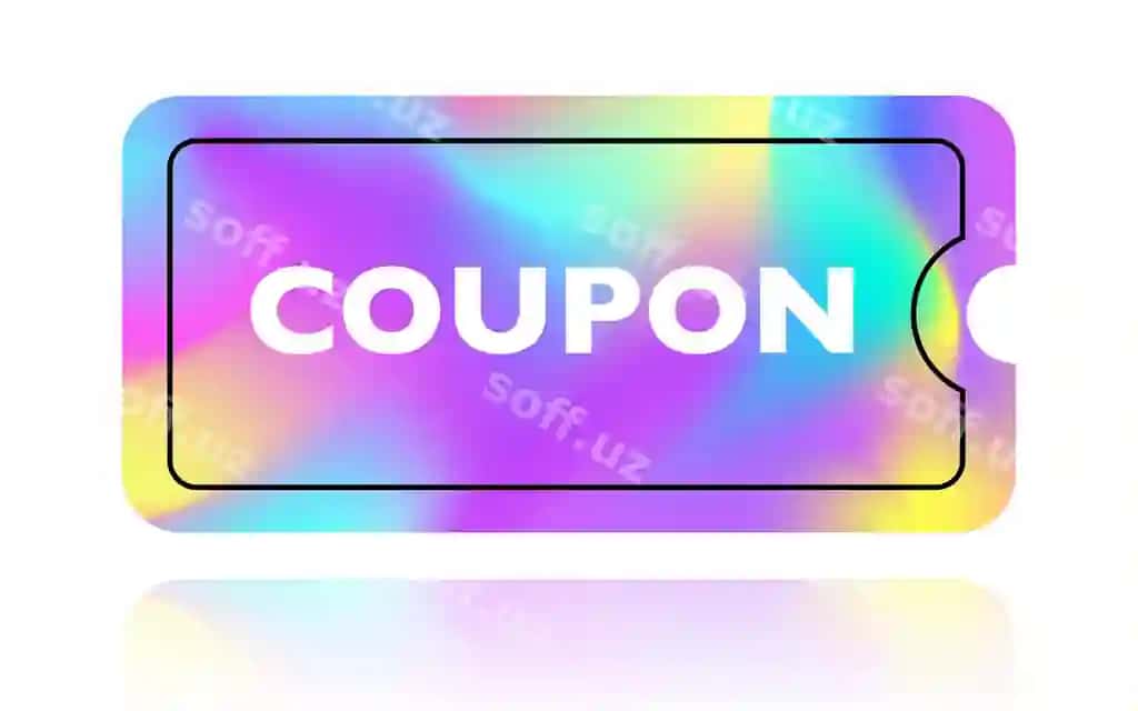 Kupon vektor holografiya stil ajraltirilgan | Coupon vector holography style isolated