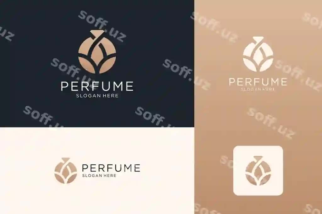 Becor shisha parfyum logotip dizayn shabloni | Luxury bottle perfume logo design template