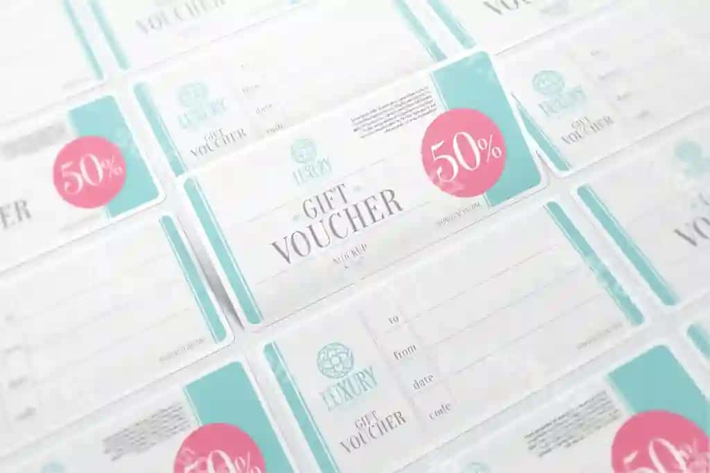 Sovuqlik tekshiruvi mockupi | Gift voucher mockup