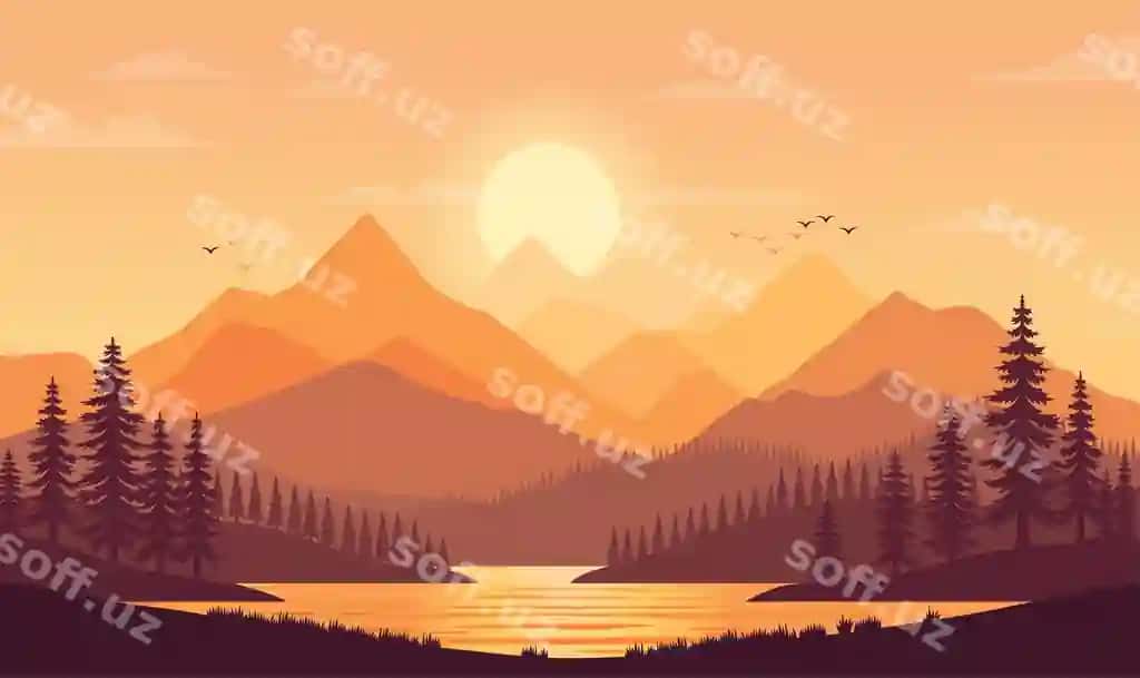 Tinch tog'lar tabiat manzarasi bilan daryo ko'rinishi quyosh botishi quyosh botishi | Peaceful mountains nature landscape with river view sun sunset sunrise