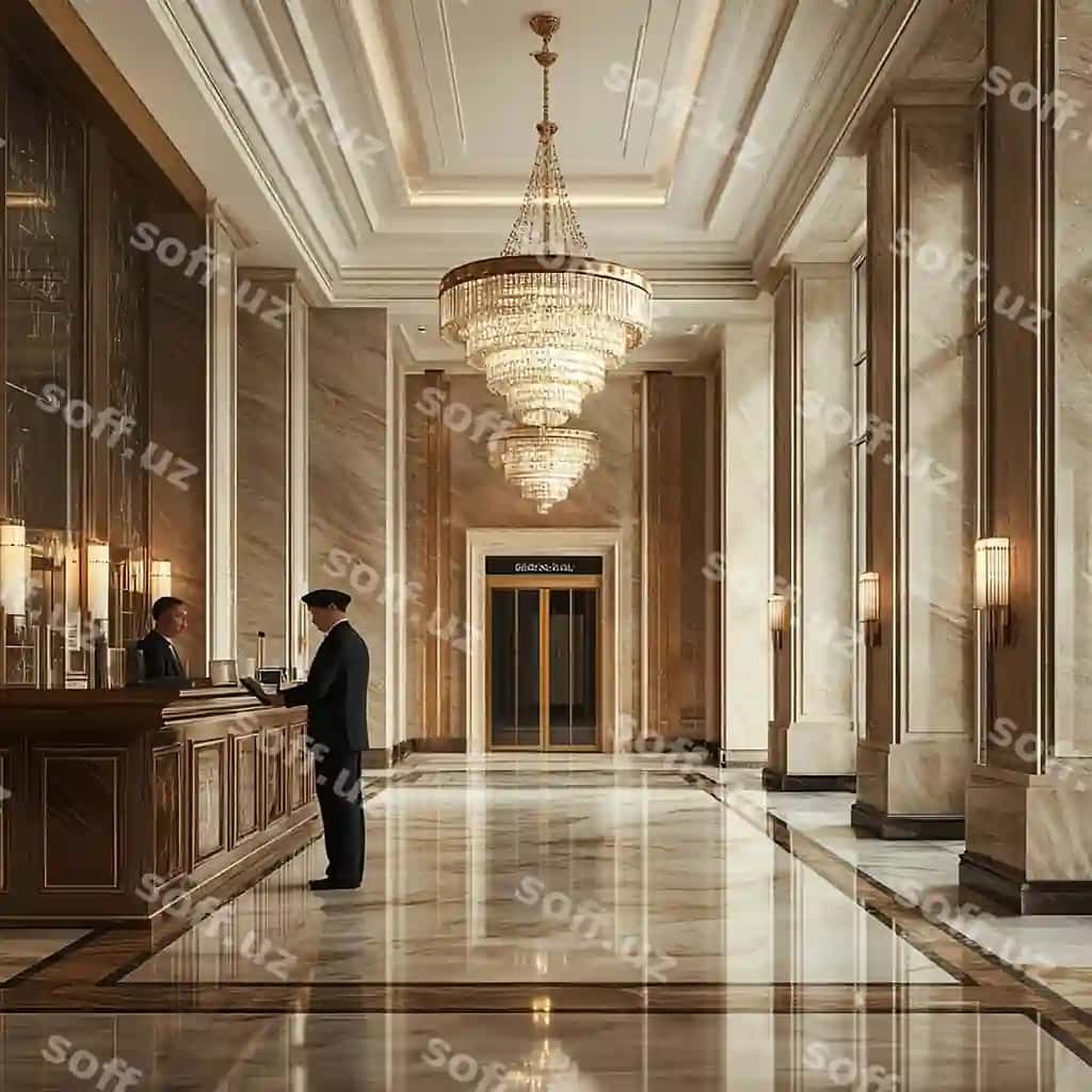 Mehmonxona xavfsizlik xodimi kirishga yaqin turgan | Quothotel security guard standing near entrancequot