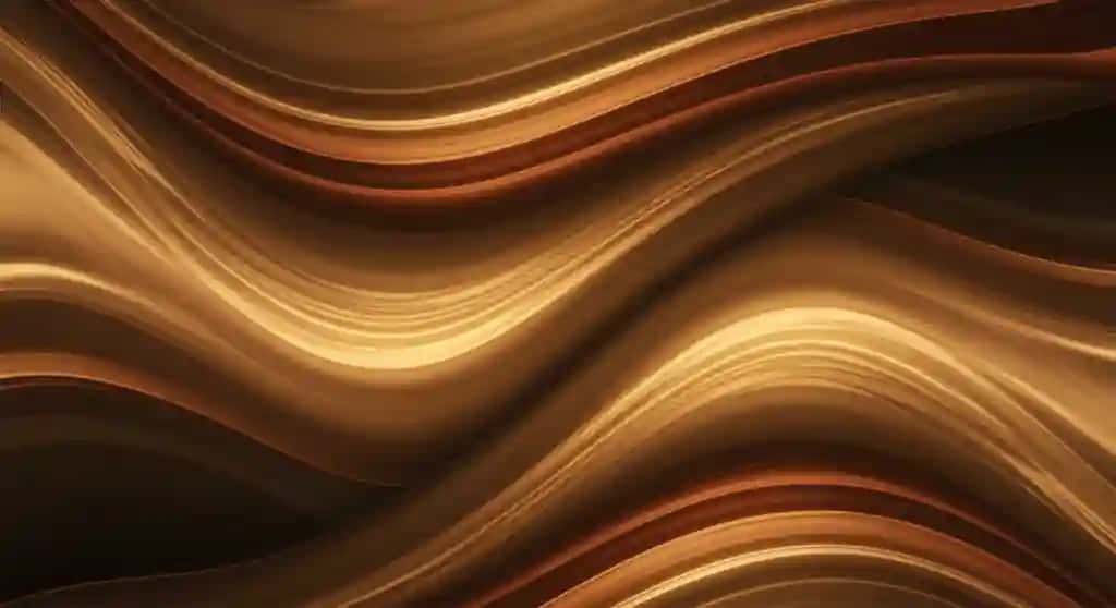 Oltin suyuqlik to'lqinlari mavhum fon | Golden fluid waves abstract background