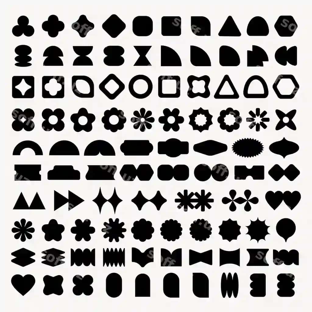 Qora geometric shakllar to'plami doirani o'z ichiga oladi. | Collection black geometric shapes geometric shapes include circles