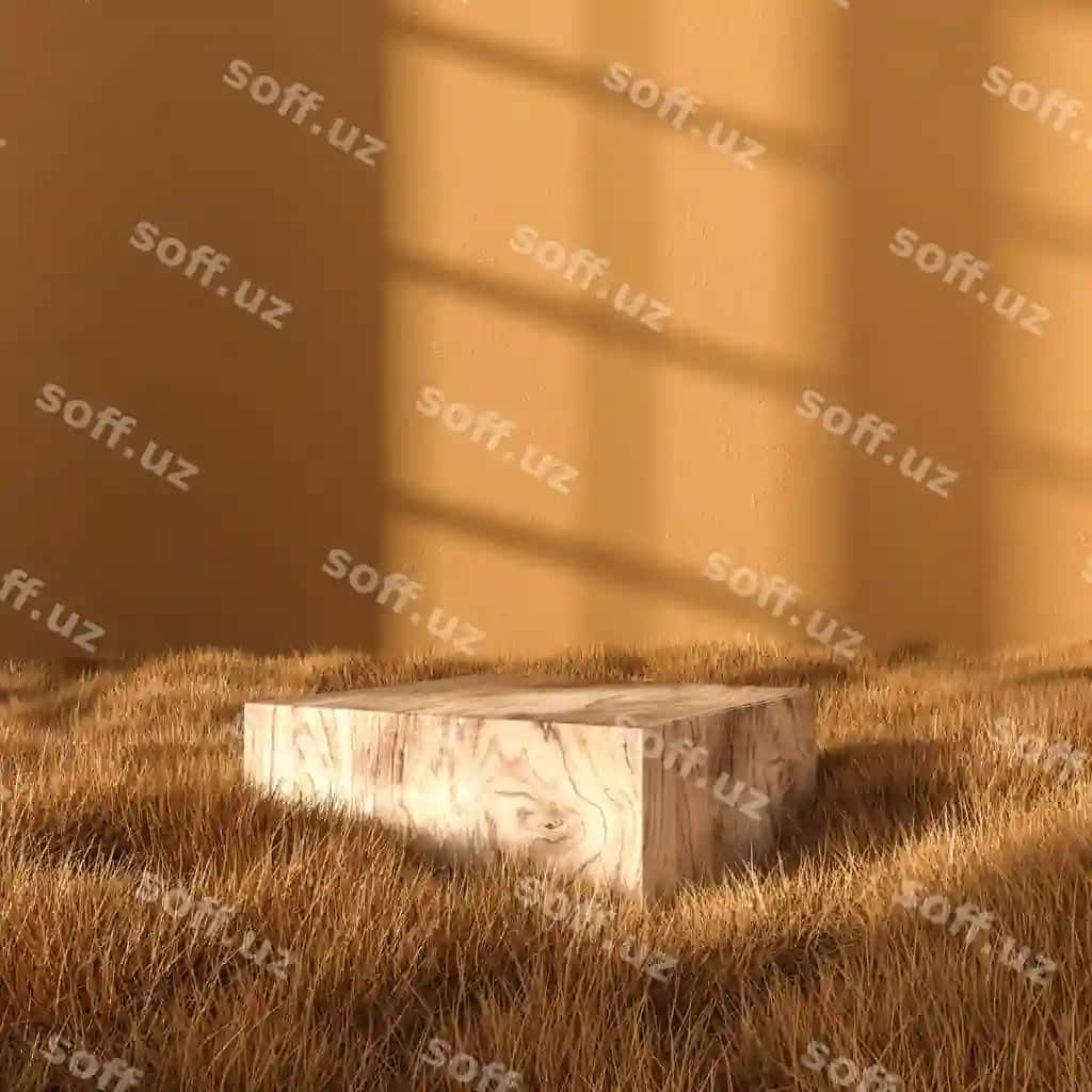 Guruch yong'oq podium quruq chaman mahsulot ko'rsatuvi orqa fonda 3D render | Autumn wooden podium dry grass product showcase background 3d rendering