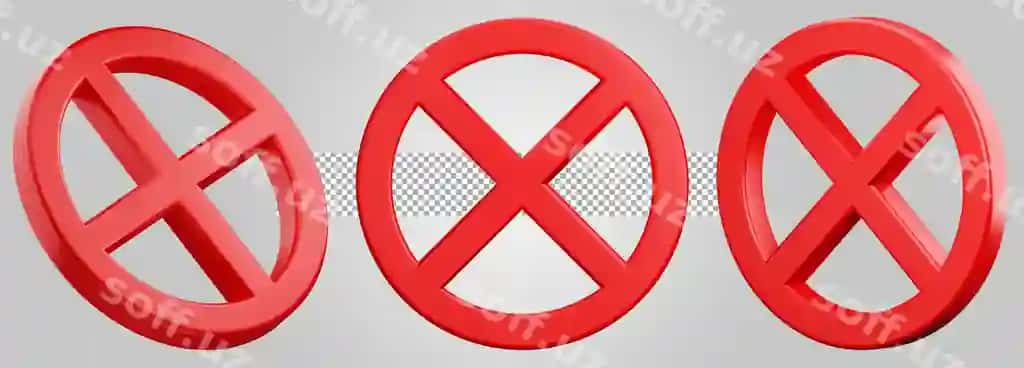 Uch o'lchovli taqiqlanma belgisi ajralangan shaffof fonda | 3d prohibited sign isolated transparent background