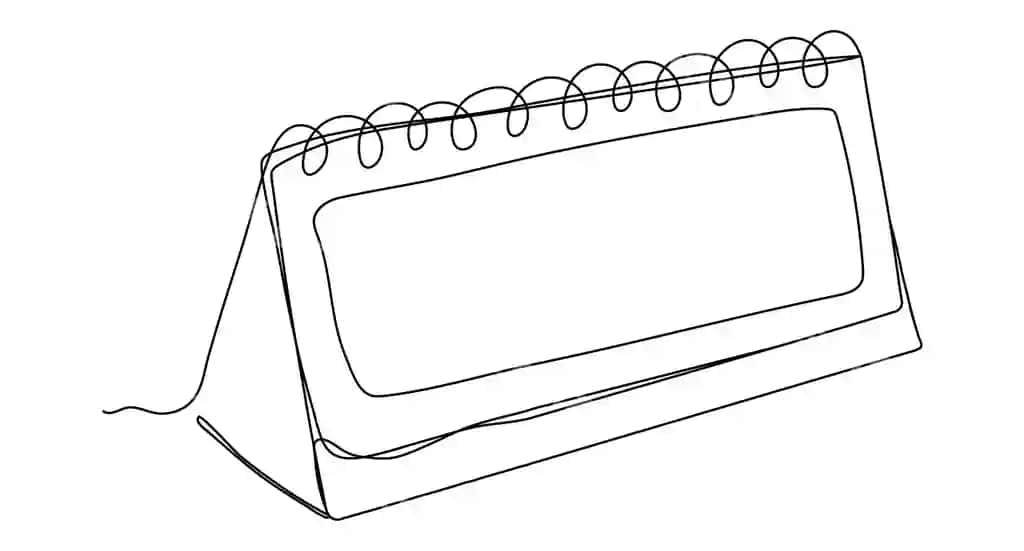 Uzluksiz yagona varaq taqvim horizontal ko'rinish rejalar vaqt bitta qatorda | Continuous looseleaf calendar horizontal view agenda time one line