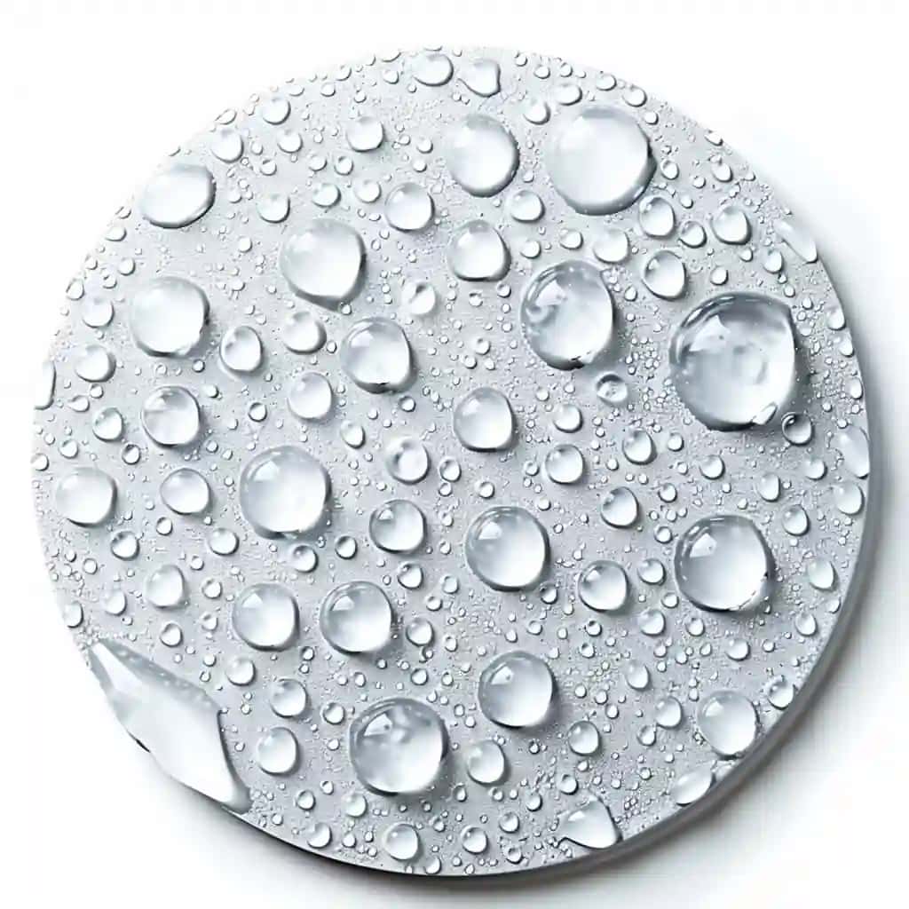 Suv tomchilari bilan aylana shaklidagi ob'ektning araflangan tasviri uni generativ ai | Arafed image circular object with water droplets it generative ai