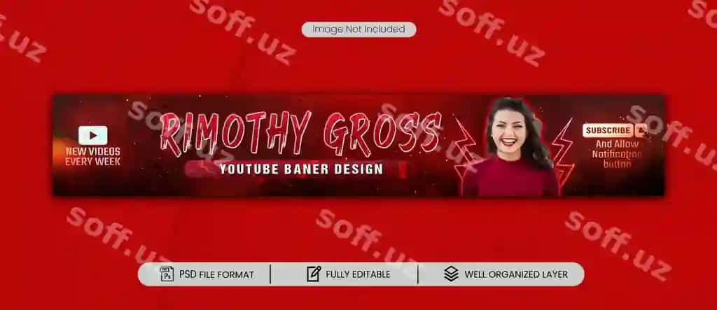 Professional Youtube banneri cover ijtimoiy tarmoqlar post dizayni psd | Professional youtube banner cover social media post design psd