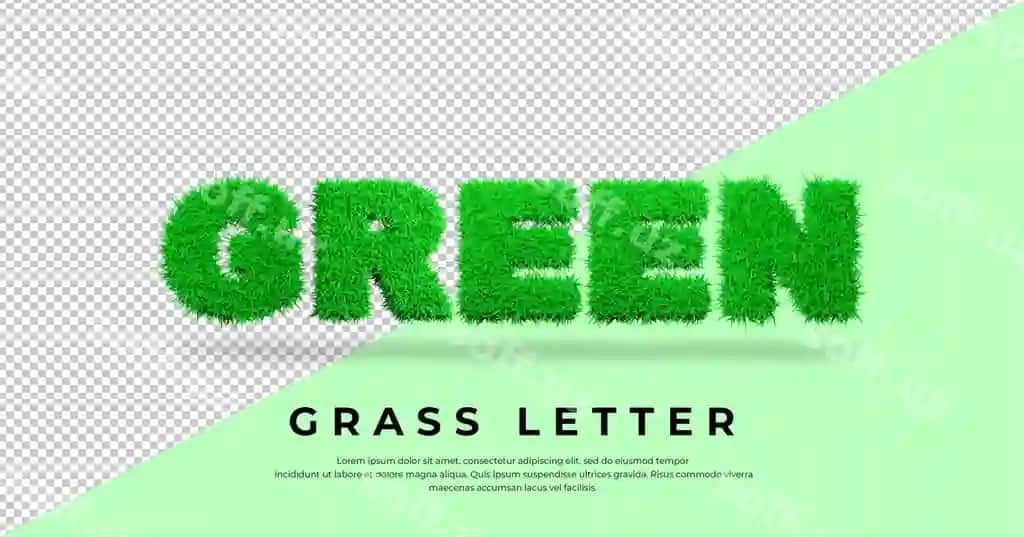 Yashil harf 3D o't bilan ajratilgan | Green letter with 3d grass isolated