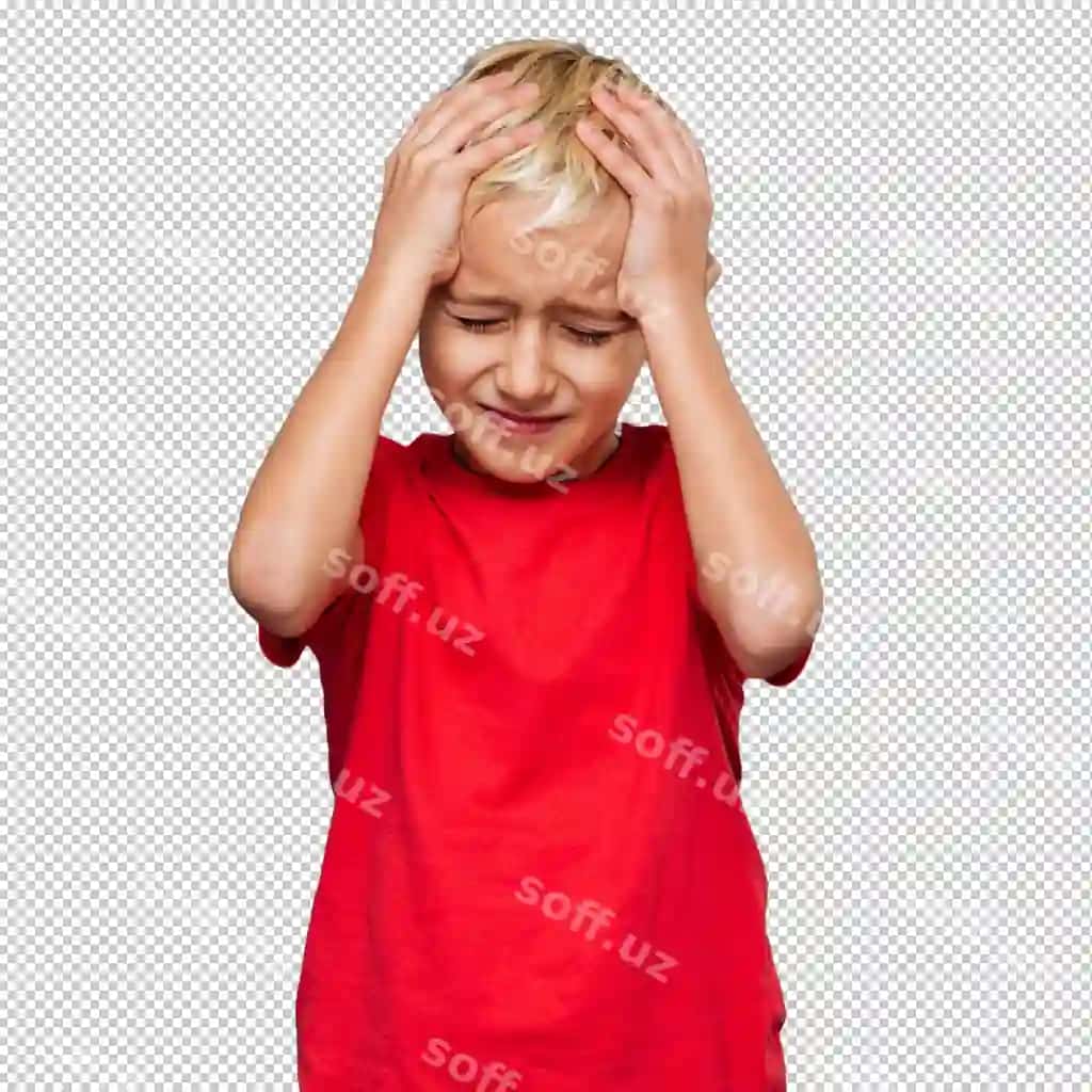 Bosh og'rig'i bilan g'amgin kichkina bola | Sad little boy child with headache