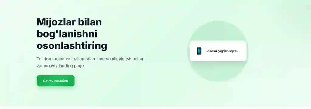Lead Yig'ish Landing Page